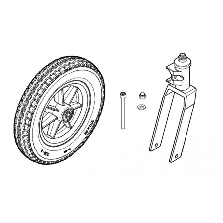 50891 - Roue avant + suspension Turtle Kiddy Bus Winther