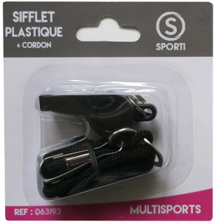 Sifflet plastique + cordon Sporti France 063193
