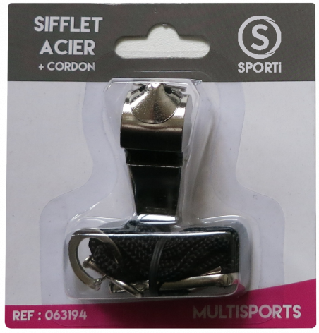 Sifflet acier + cordon