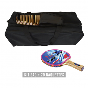 Kit 20 raquettes SHOOTER ** Tennis de table Sporti France 014050