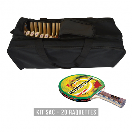 Kit 20 raquettes HURRICANE **** Tennis de table Sporti France 014052