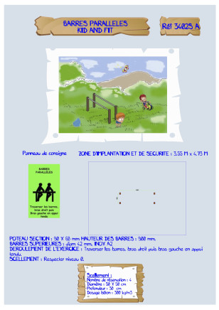 Barres parallèles Kid & Fit 4/12 ans LA3402S