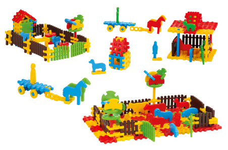 Waffle Blocks Ferme 240 pièces Marioinex 900956 Educ' Loisirs