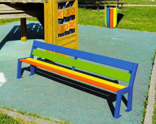 Banc bois acier Silaos Junior assise 27 cm 299006 Procity - Educ' Loisirs